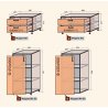 Модульная система Сафари, клен-ротанг, 3100 мм